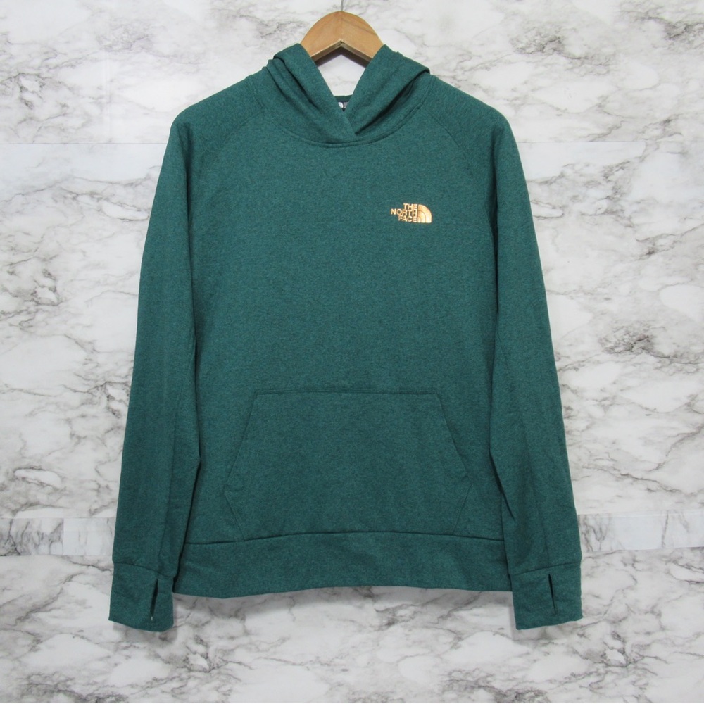The North Face Green Hoodie Gold Logo Size Medium